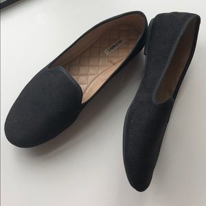 Black slip on loafers
